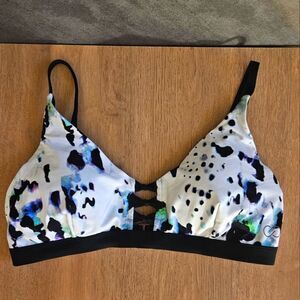 Calia Underwood DICKS White & Color Splash SMALL Ladder Swim Top Womens Like New